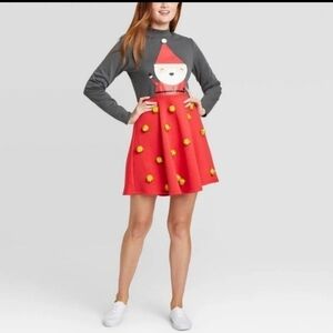 Mighty fine Santa pom pom Christmas dress